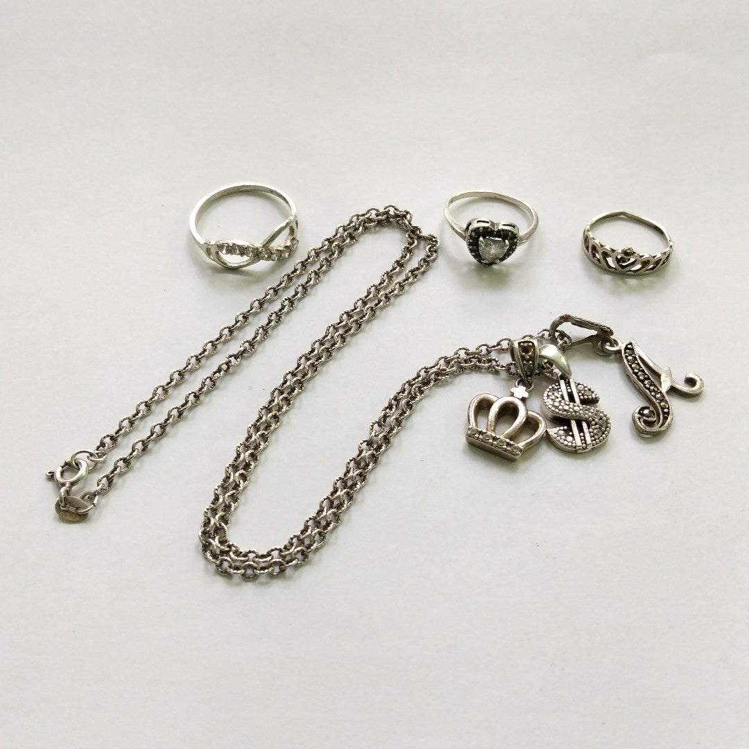 ANILLITO,CADENA,DIJE PLATA 14,50 GRMS (SEMINUEVO)
