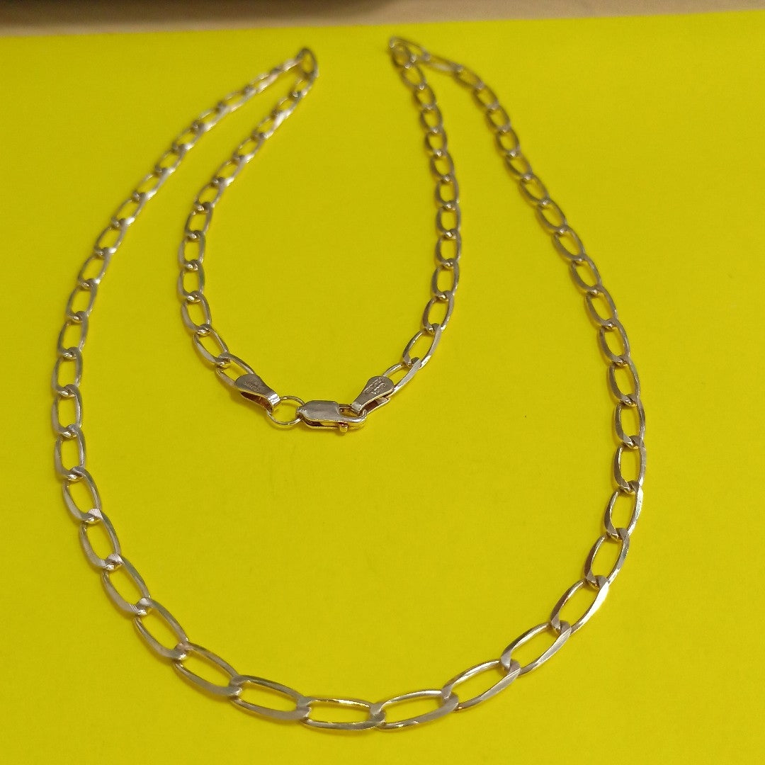CADENA TEJIDO ESLABONES PLATA .925 60 CM 10.6 GR (NUEVO)