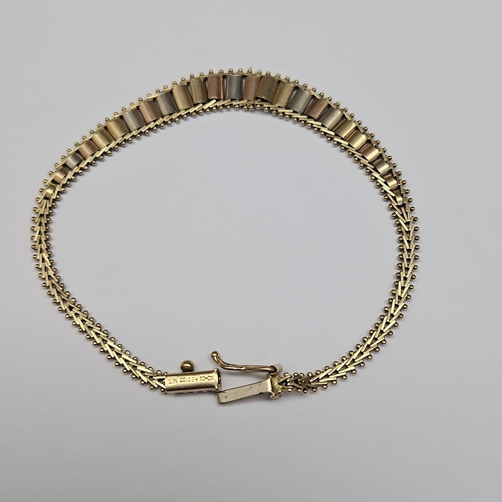 PULSERA ORO COMBINADO 14 K 7.1 GRMS (SEMINUEVO)