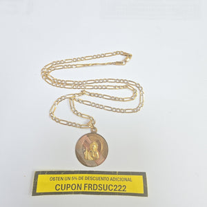 CADENA, MEDALLA RELIGIOSA ORO 10 K 8.8 GRMS (SEMINUEVO)