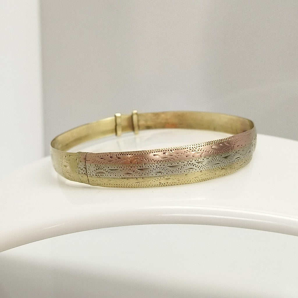 PULSERA RIGIDA ORO,ORO COMBINADO 10 K 8,70 GRMS (SEMINUEVO)