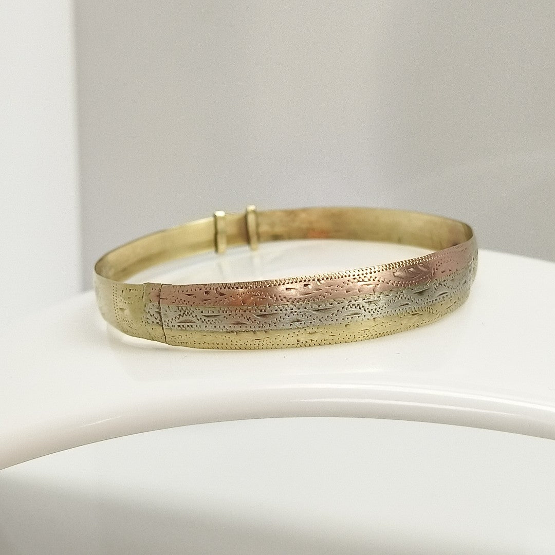 PULSERA RIGIDA ORO,ORO COMBINADO 10 K 8,70 GRMS (SEMINUEVO)
