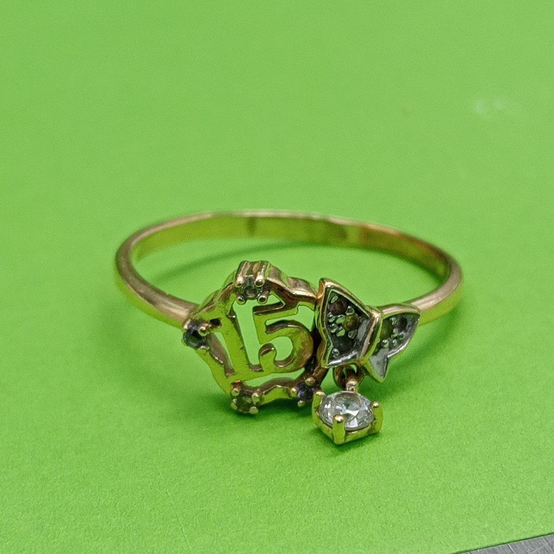 ANILLO CONMEMORATIVO ORO 10 K 2,00 GRMS (SEMINUEVO)