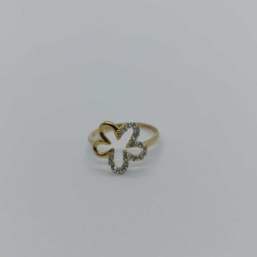 ANILLOS FIG FLOR C CIRCONIAS 14K TALLA 8 1.5 GR (NUEVO)