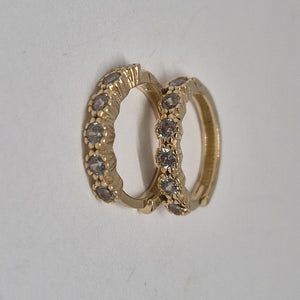 ARETES HUGGIES C CIRCONIAS 14K 2.1 GR (NUEVO)