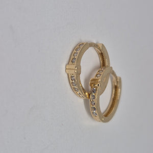 ARETES HUGGIES C CIRCONIA 14K 2 GR (NUEVO)