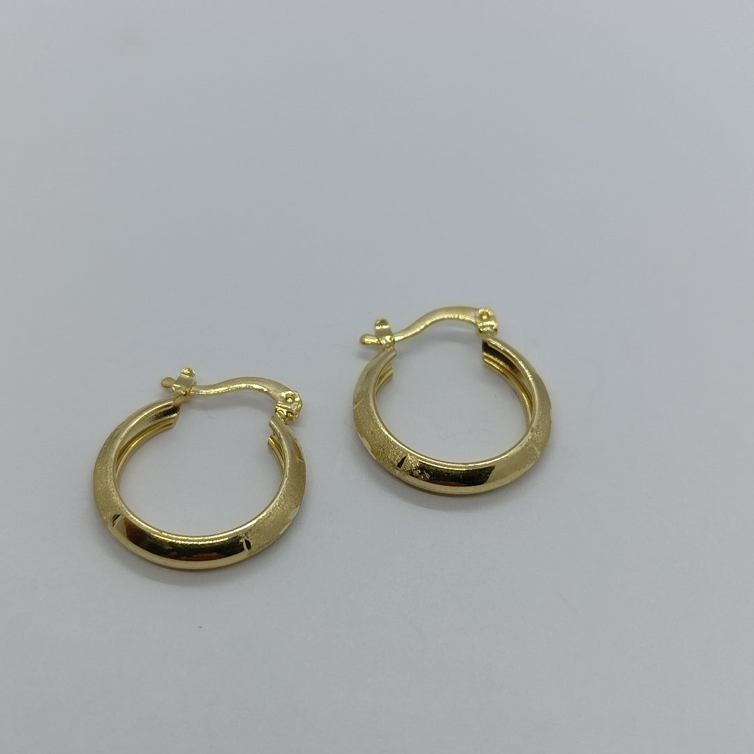 ARETES TEJIDO ARRACADA SATINADA 14K 2.6 GR (NUEVO)