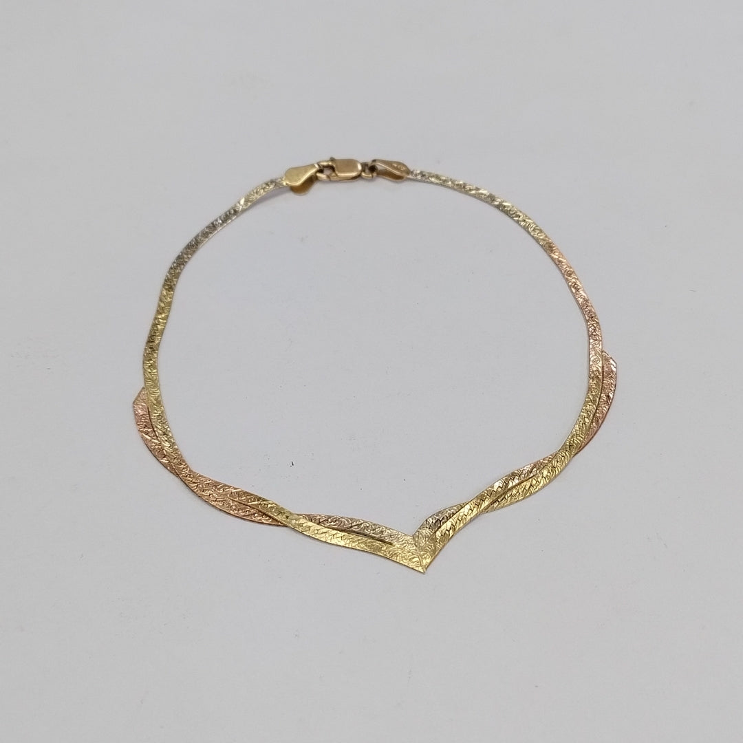 PULSERA ORO COMBINADO 14 K 2,70 GRMS (SEMINUEVO)