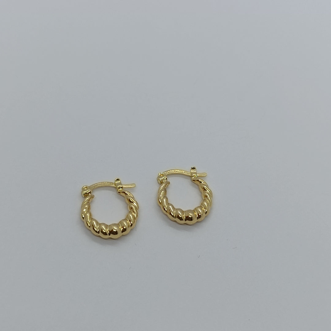 ARETES ARRACADAS TZL HUECAS 14K 1.5 GR (NUEVO)