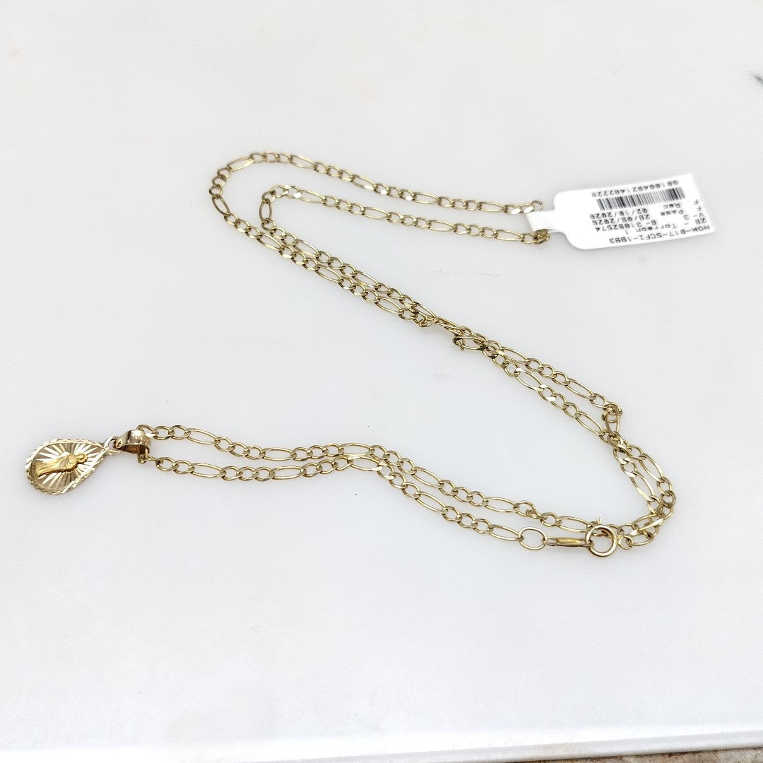 CADENA, MEDALLA RELIGIOSA ORO 10 K 5.1 GRMS (SEMINUEVO)