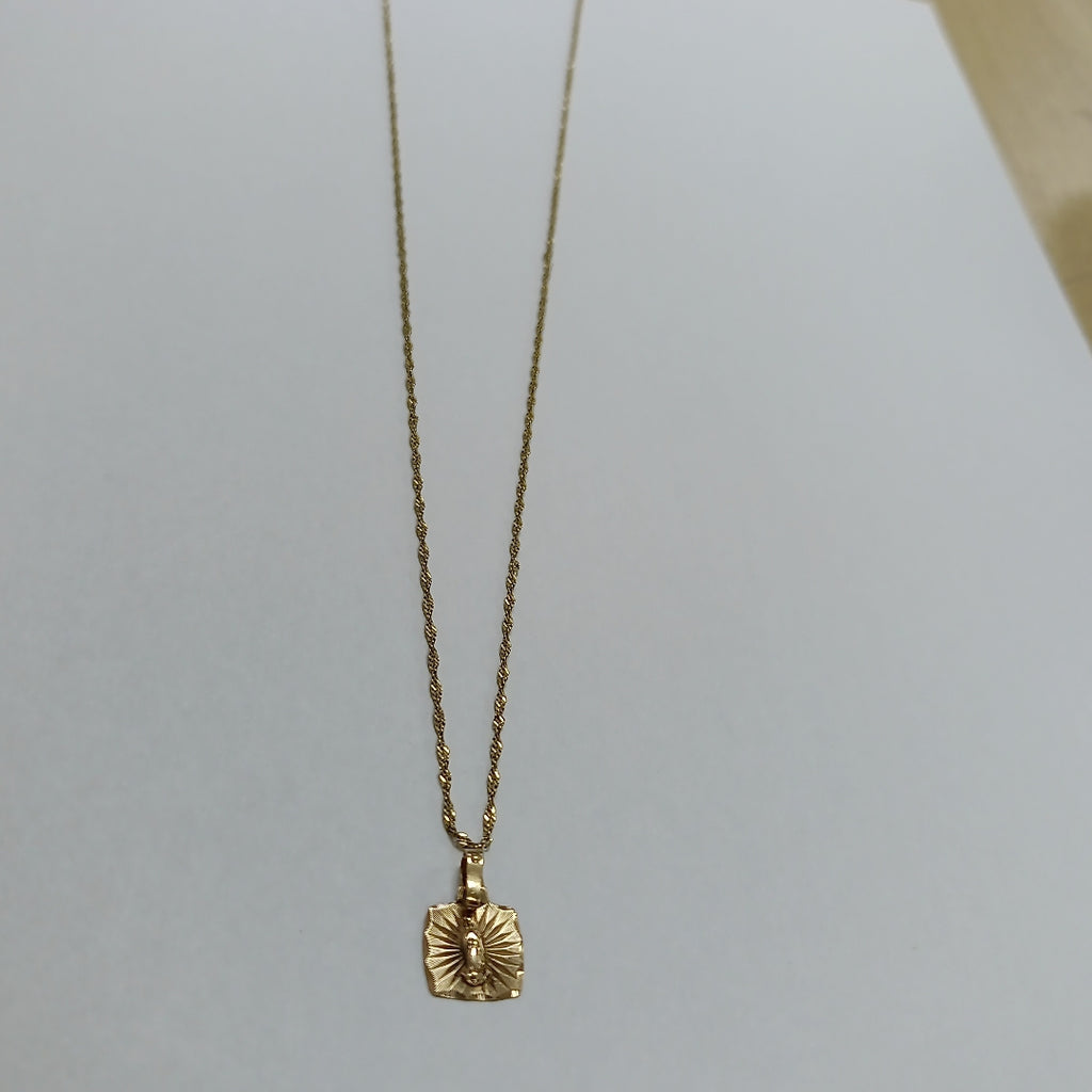 CADENA,MEDALLA RELIGIOSA ORO 10 K 1,80 GRMS (SEMINUEVO)