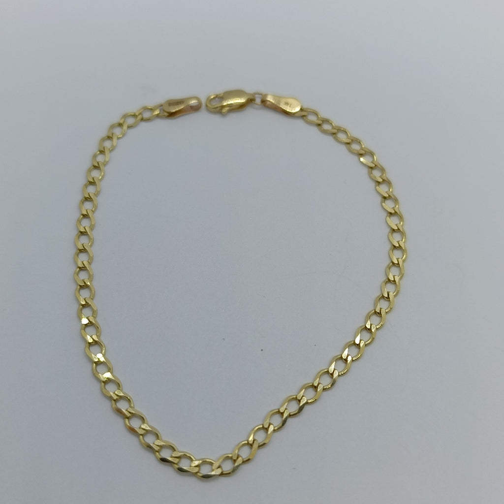 PULSERA TEJIDO BARBADA 14K 21 CM 3.8 GR (NUEVO)