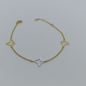 PULSERA ESPECIAL C MARIPOSAS 14K 18 CM 1.7 GR (NUEVO)