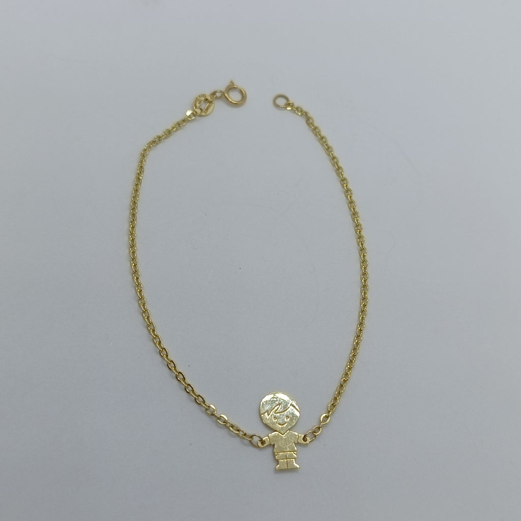 PULSERA TEJIDO ESPECIAL FIG NIÑO 14K 18 CM 1.4 GR (NUEVO)