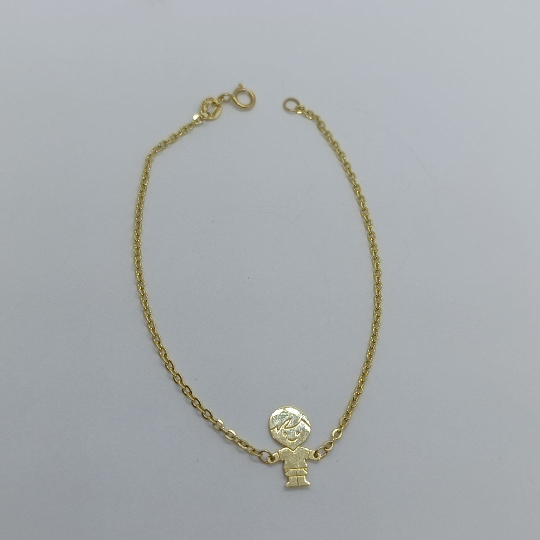 PULSERA TEJIDO ESPECIAL FIG NIÑO 14K 18 CM 1.4 GR (NUEVO)