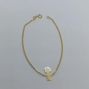 PULSERA TEJIDO ESPECIAL FIG NIÑO 14K 18 CM 1.4 GR (NUEVO)