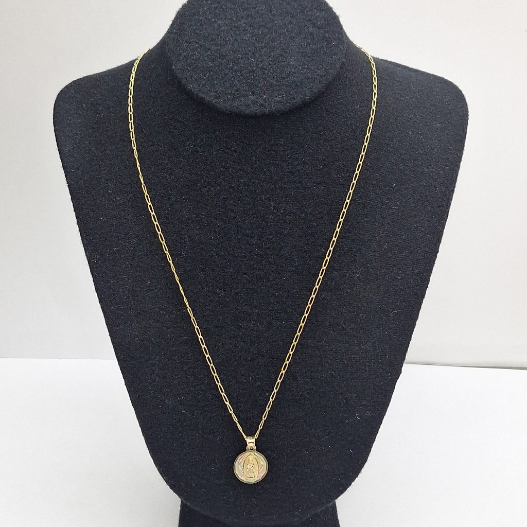 CADENA, MEDALLA RELIGIOSA ORO 14 K 4.1 GRMS (SEMINUEVO)