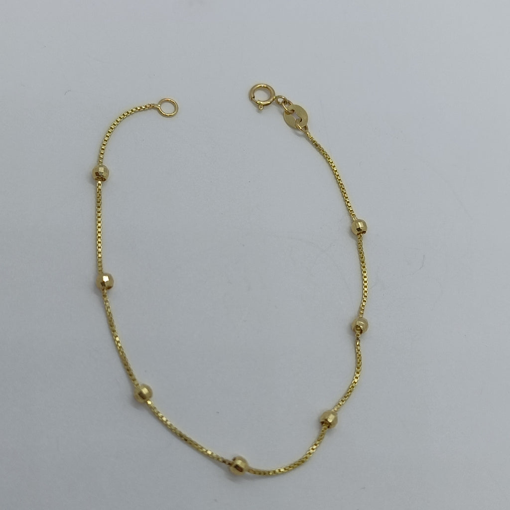 PULSERA ESPECIAL CON BOLITAS 14K 18 CM 1.4 GR (NUEVO)