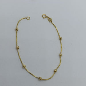 PULSERA ESPECIAL CON BOLITAS 14K 18 CM 1.4 GR (NUEVO)