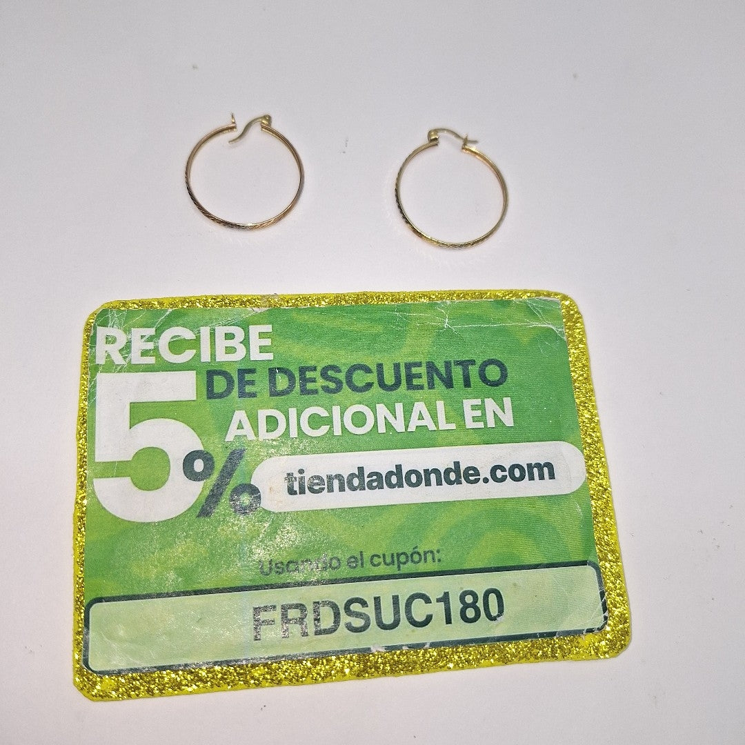 ARRACADAS PAR ORO COMBINADO 14 K 2.1 GRMS (SEMINUEVO)
