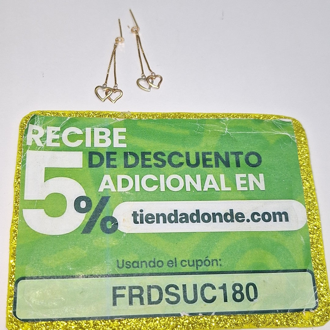 K1 1,40 GRMS 14 K ESPECIFICACIONES COMPLEMENTARIAS PAR DE ARETES CON COLGANTE CO (SEMINUEVO)