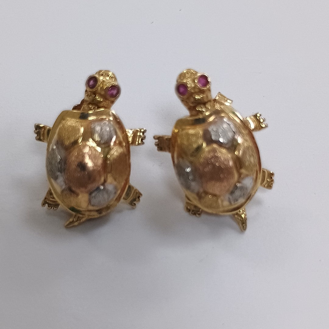 BROQUELES PAR ORO COMBINADO 14 K 4,70 GRMS (SEMINUEVO)