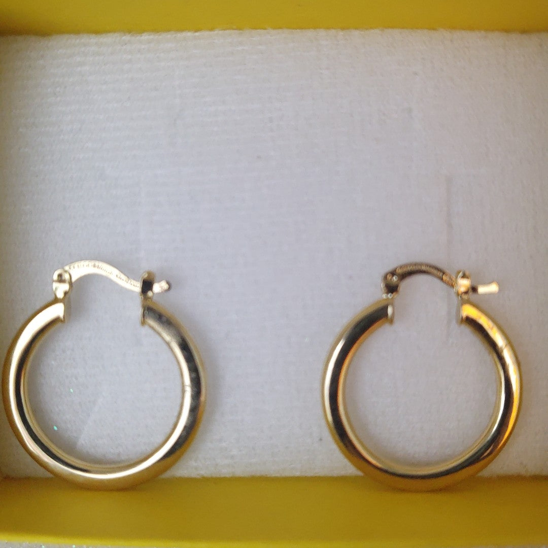 ARETES TEJIDO ARRACADA LISA 14K 2 GR (NUEVO)