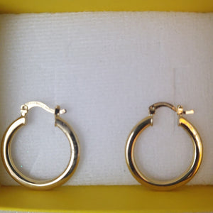 ARETES TEJIDO ARRACADA LISA 14K 2 GR (NUEVO)