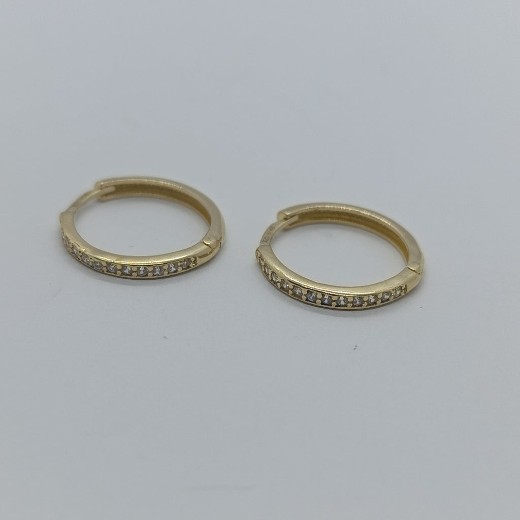 ARETES HUGGIES C CIRCONIA 14K 1.7 GR (NUEVO)