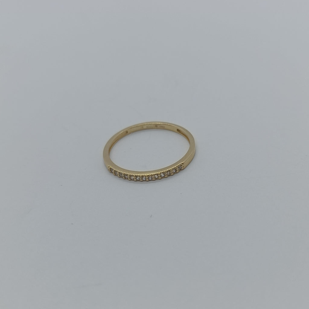 ANILLO ARGOLLA C CIRCONIAS 14K 9 TALLA 1.3 GR (NUEVO)