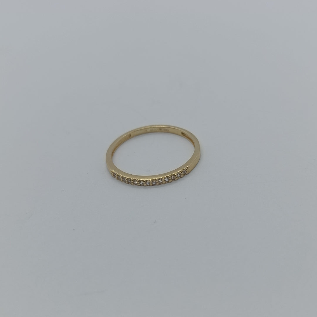 ANILLO ARGOLLA C CIRCONIAS 14K 9 TALLA 1.3 GR (NUEVO)