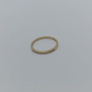 ANILLO ARGOLLA C CIRCONIAS 14K 9 TALLA 1.3 GR (NUEVO)