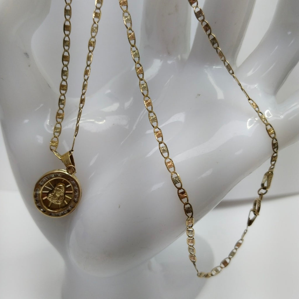 CADENA, MEDALLA RELIGIOSA ORO 10 K 3.1 GRMS (SEMINUEVO)