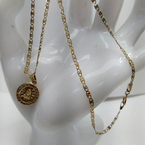 CADENA, MEDALLA RELIGIOSA ORO 10 K 3.1 GRMS (SEMINUEVO)
