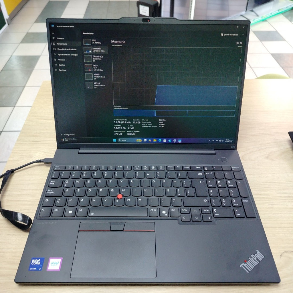 LAPTOP LENOVO THINKPAD E16 GEN 2 (2024) 1 TB SSD 16 GB RAM (SEMINUEVO)