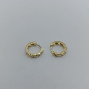 ARETES HUGGIES CON CIRCONIAS 14K 2.2 GR (NUEVO)