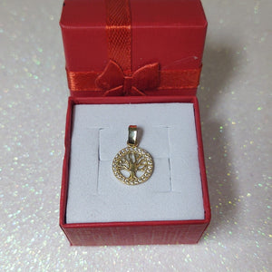 DIJE ARBOL CON CIRCONIAS 10K 0.7 GR (NUEVO)