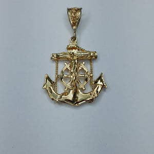 CRISTO EN ANCLA ORO 14 K 3,60 GRMS (SEMINUEVO)