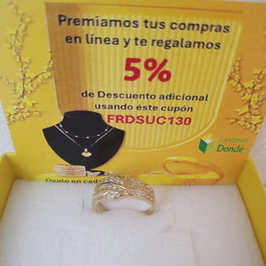 ANILLOS C CIRCONIAS 14K TALLA 8 3.1 GR (NUEVO)