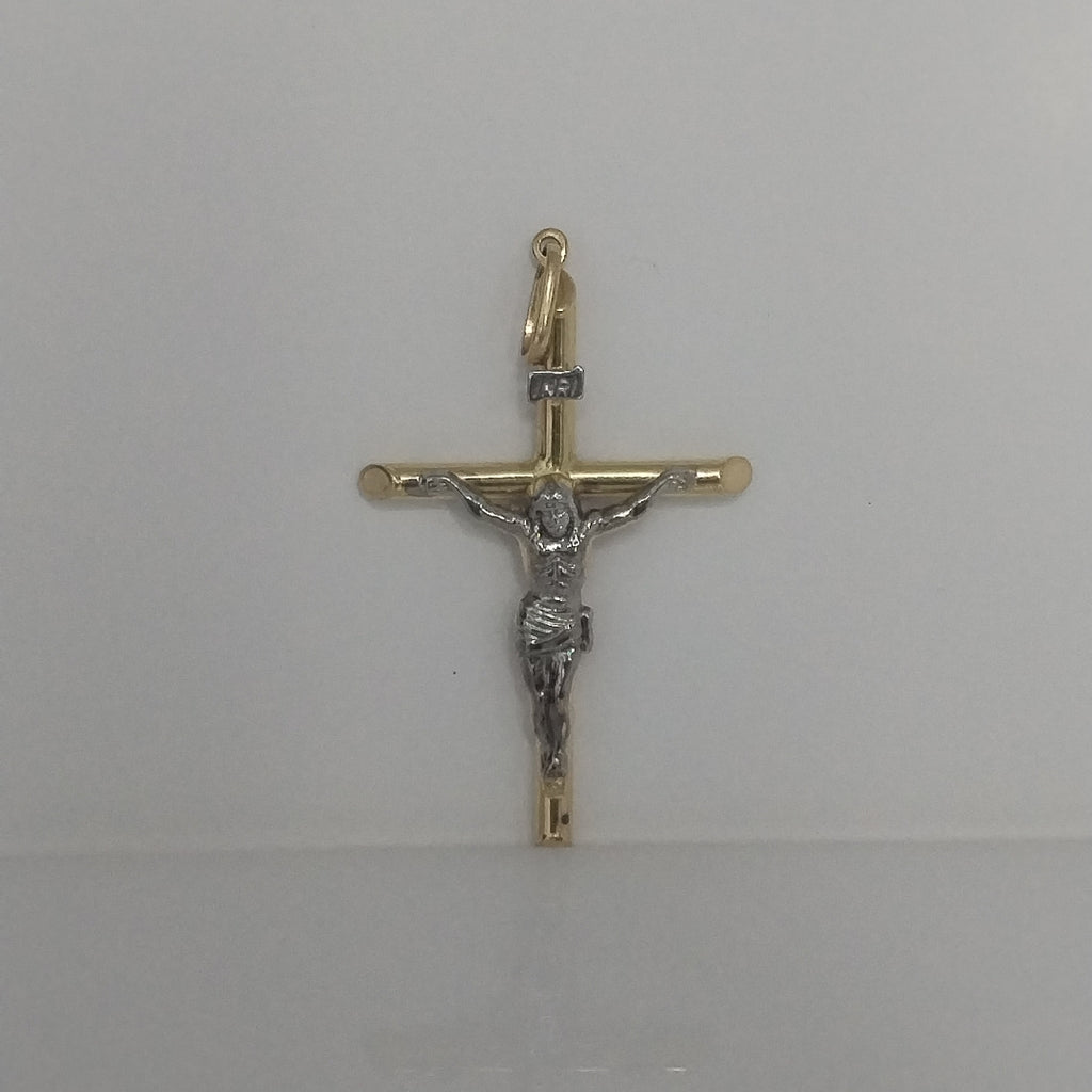 CRUZ, DIJE ORO, ORO COMBINADO 14 K 2.8 GRMS (SEMINUEVO)