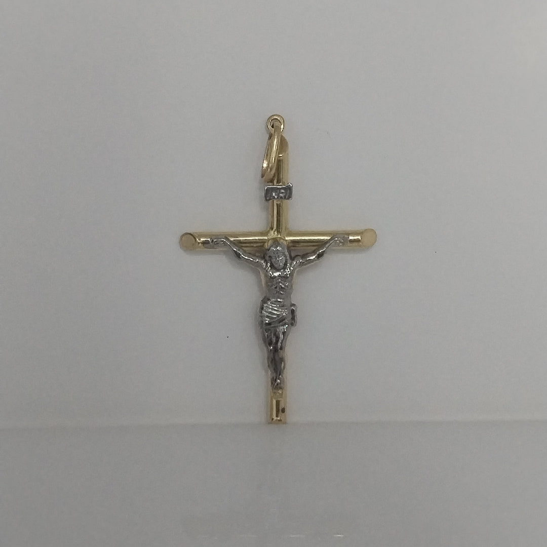 CRUZ, DIJE ORO, ORO COMBINADO 14 K 2.8 GRMS (SEMINUEVO)