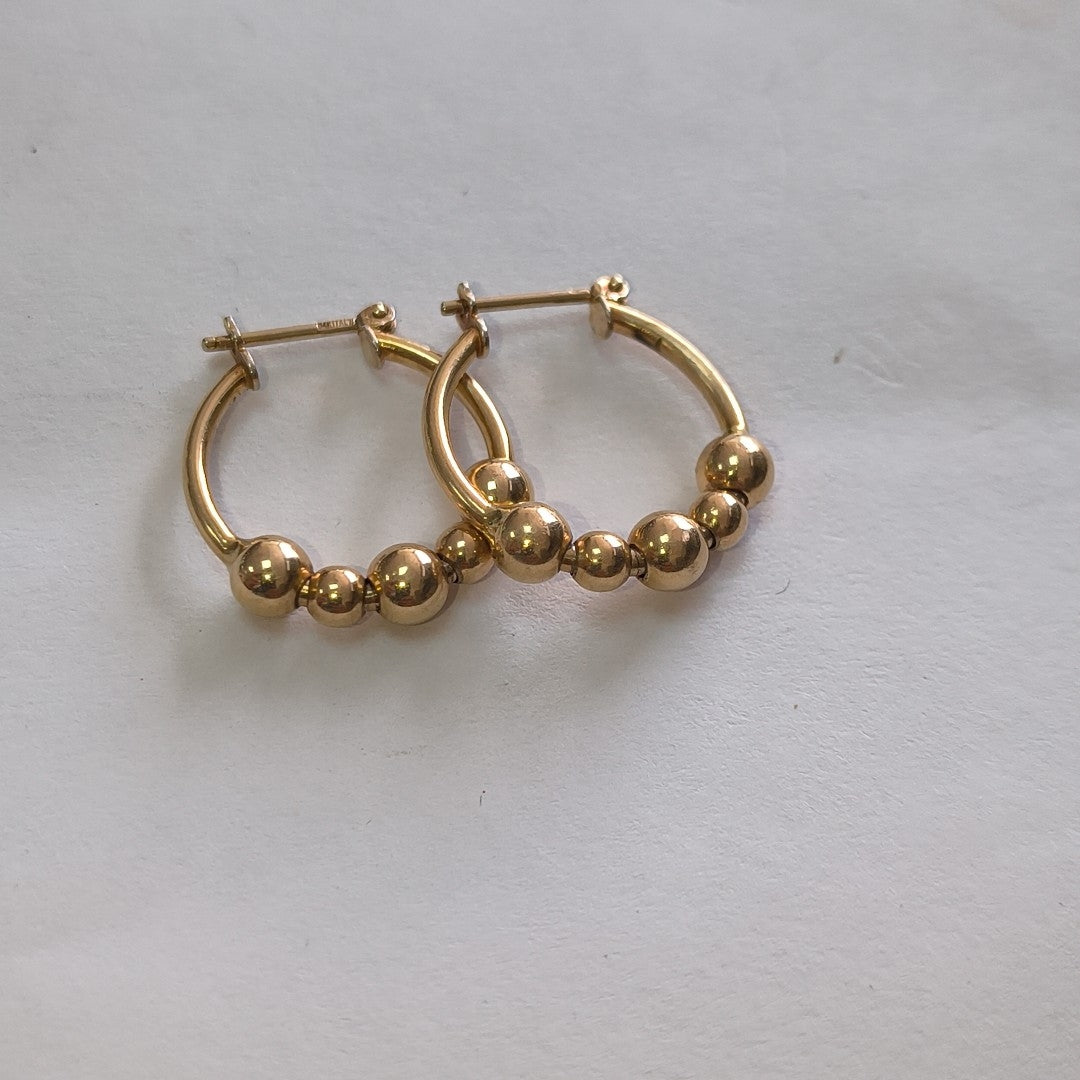 ARRACADAS PAR ORO 14 K 2.6 GRMS (SEMINUEVO)