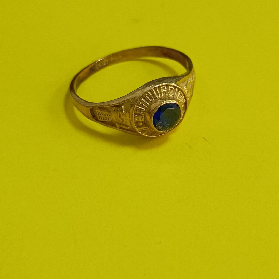 ANILLO DE GRADUACIÓN ORO 10 K 2 GRMS (SEMINUEVO)