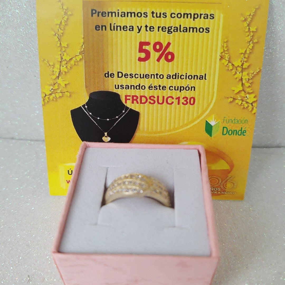 ANILLOS C CIRCONIAS 14K TALLA 7 2.9 GR (NUEVO)