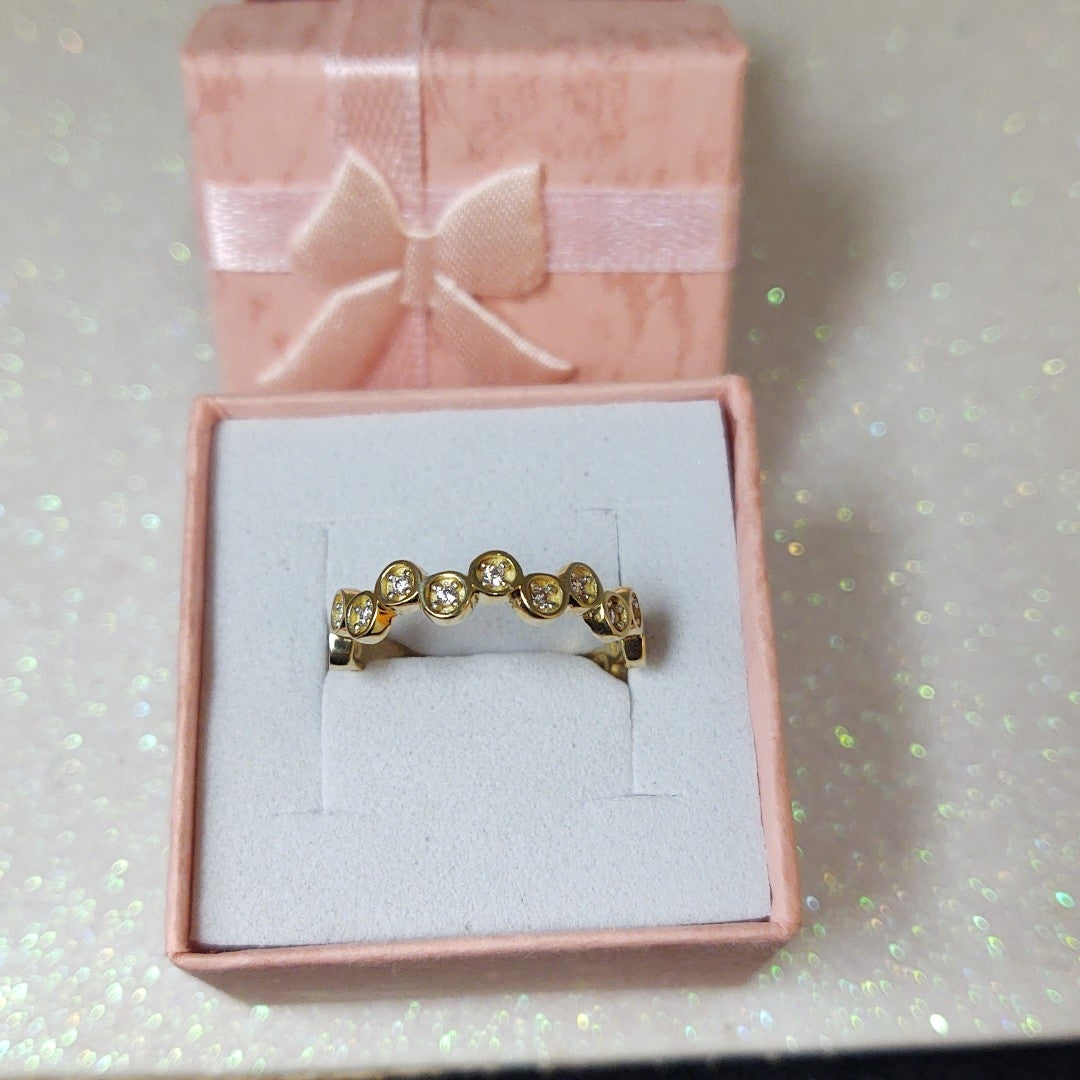 ANILLO ANILLITO C CIRCONIAS 14K 7.5 TALLA 2.3 GR (NUEVO)