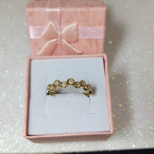 ANILLO ANILLITO C CIRCONIAS 14K 7.5 TALLA 2.3 GR (NUEVO)