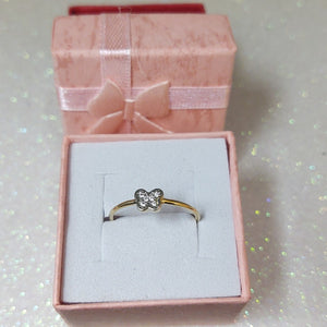ANILLO ANILLITO MARIPOSA C CIRCONIAS 14K 7.5 TALLA 1 GR (NUEVO)