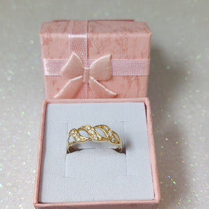 ANILLOS C CIRCONIAS 14K TALLA 7 1.3 GR (NUEVO)