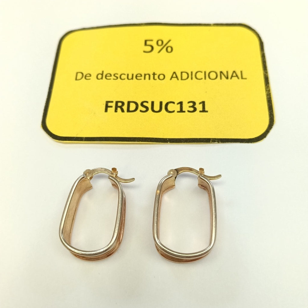 ARRACADAS PAR ORO,ORO COMBINADO 14 K 3,50 GRMS (SEMINUEVO)