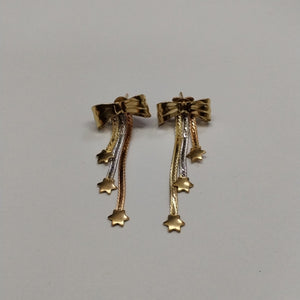 ARETES PAR ORO, ORO COMBINADO 14 K 3.4 GRMS (SEMINUEVO)